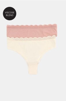 Віскозні трусики бразиліана, набір 2 шт - різнобарвний