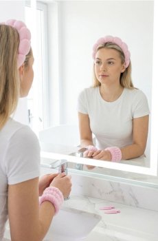 Набір аксесуарів для волосся з м’яким обручем, резинками та шпильками 5 pack - рожевий