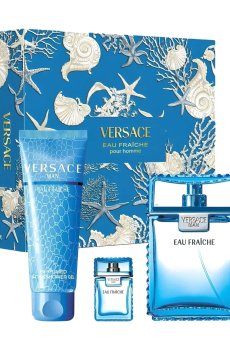 Парфюмированный набор мужской Versace Eau Fraiche (туалетная вода, 100 мл + гель для душа, 150 мл + туалетная вода, 5 мл)