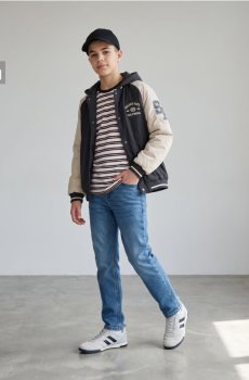 Джинси slim fit з ефектом прання - синій