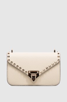 Кожаная сумка кросс-боди цвета айвори Rockstud