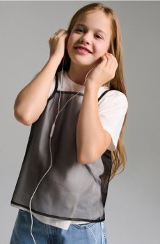 Блузка з коротким рукавом - білий