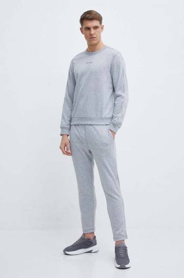 Кофта для тренинга Calvin Klein Performance цвет серый с принтом Кофта для тренинга Calvin Klein Performance цвет серый с принтом