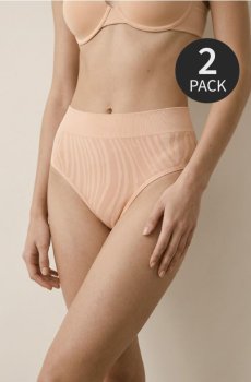 Трусики-стринги із високою талією 2 pack - різнобарвний