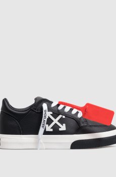 Черные кожаные кроссовки Vulcanized