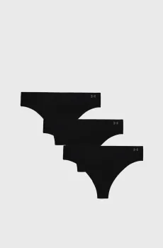 Женские черные трусики (3 шт) UA Pure Stretch NS THONG Черный S Under Armour 1383893-001
