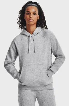 Женское серое худи UA Rival Fleece Hoodie Серый L Under Armour 1379500-013