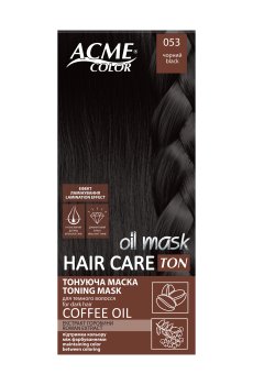 Тонирующая маска Acme Color Рябина Ton Oil Mask для темных волос c эффектом ламинирования, 053 Черный, 30 мл