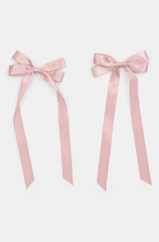 Заколки для волосся у формі бантика, 2 шт. - пастельний рожевий