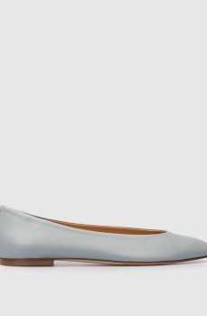 Голубые кожаные балетки Ellie