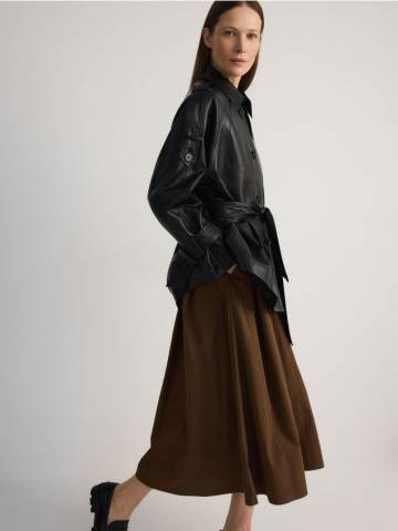 Reserved - LADIES` SKIRT & BELT - коричневий - WB419-88X Reserved - LADIES` SKIRT & BELT - коричневий - WB419-88X