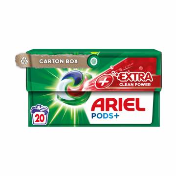 Капсулы для стирки Ariel Pods+ Extra Clean Power Сила экстраочищения, 20 стирок, 20 шт (картонная коробка) Капсулы для стирки Ariel Pods+ Extra Clean Power Сила экстраочищения, 20 стирок, 20 шт (картонная коробка)