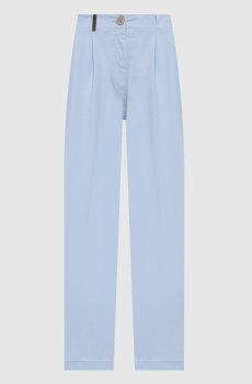 Голубые брюки с патчем