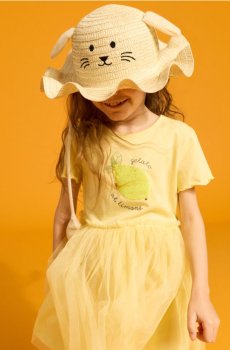 Капелюх із рухомими вухами та мотивом собаки - нюдовий