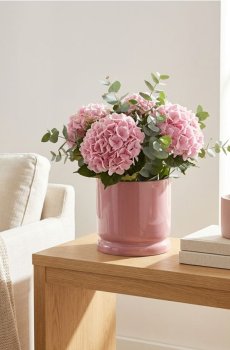 Керамічний горщик для квітів - пастельний рожевий