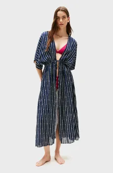 Женская темно-синяя туника с узором LONG KAFTAN Синий M Tommy Hilfiger UW0UW05960