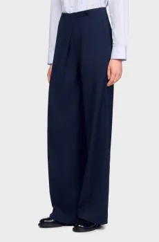 Женские темно-синие брюки Синий 34 Sandro SFPPA01753_Navy Blue