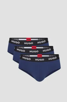 Мужские темно-синие брифы (3 шт) Синий XL HUGO 50469763;410