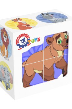 Кубики TechnoK Дикие животные, 4 элемента, от 1 года (1820)