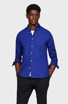 Мужская синяя рубашка FLEX DOBBY SF SHIRT Синий M Tommy Hilfiger MW0MW37111