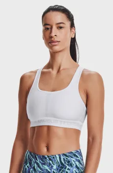 Женский белый спортивный топ UA Crossback Mid Bra Белый M Under Armour 1361034-100