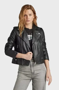 Женская черная кожаная косуха Biker Черный S G-Star RAW D24263,D555