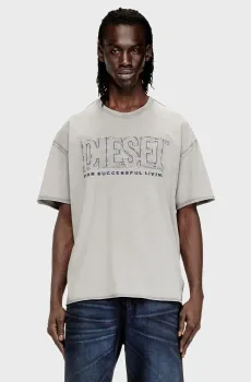 Мужская светло-серая футболка T-RAWBOXT Серый M Diesel A21041 0KMAH