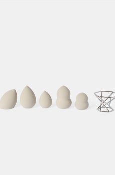 Спонжі для макіяжу зі стояком, набір 6 шт. - різнобарвний