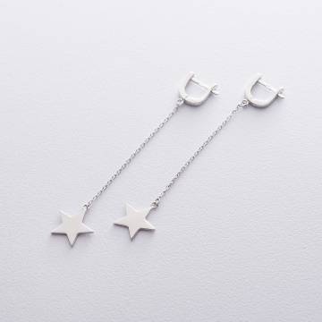 Серебряные серьги "Звездочки" (родий) 122563 Серебряные серьги "Звездочки" (родий) 122563