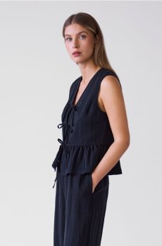 Reserved - Жилет із додаванням ліоцелу - чорний - 454HV-99X