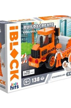 Детский конструктор iBlock Junior Build & Create Асфальтоукладчик, 138 элементов, от 5 лет, 24*6*16 см (KH53/002/1)