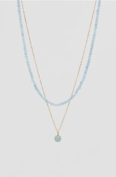 Reserved - Кулон з натуральним камінням - світло-блакитний - 879IC-50X