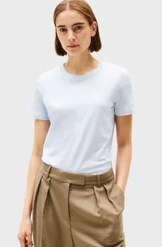 Женская голубая футболка REG CORP LOGO C-NK SS Голубой M Tommy Hilfiger WW0WW40276