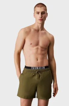 Мужские оливковые плавательные шорты Оливковый L Calvin Klein KM0KM01093