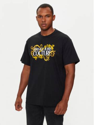 Versace Jeans Couture Футболка 77GAHE05 CJ00E Чорний Regular Fit Versace Jeans Couture Футболка 77GAHE05 CJ00E Чорний Regular Fit
