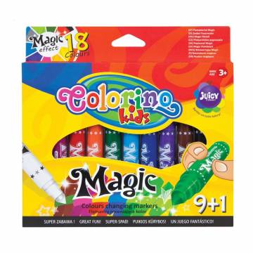 Набор цветных фломастеров Colorino Kids Magic, меняющих цвет, 18 цветов, от 3 лет, 10 шт (34630PTR) Набор цветных фломастеров Colorino Kids Magic, меняющих цвет, 18 цветов, от 3 лет, 10 шт (34630PTR)