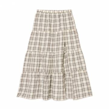 Cropp - Картата спідниця - нюдовий