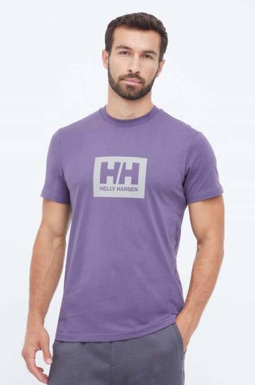 Хлопковая футболка Helly Hansen TOKYO цвет фиолетовый с принтом 53285 Хлопковая футболка Helly Hansen TOKYO цвет фиолетовый с принтом 53285