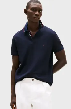 Мужское темно-синее поло PLACKET INTEREST REG Синий S Tommy Hilfiger MW0MW38459