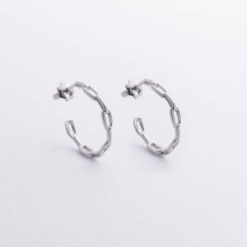 Серебряные серьги - пусеты "Цепочка" 902-01346 Серебряные серьги - пусеты "Цепочка" 902-01346