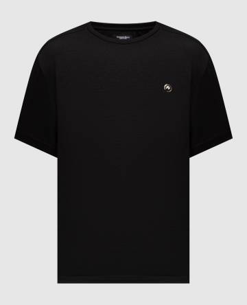 Черная футболка с шерстью и шелком с логотипом