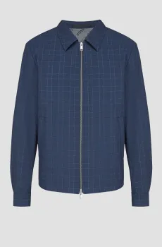 Мужская темно-синяя рубашка-пальто в клетку Синий 54 BOSS 50509561;404