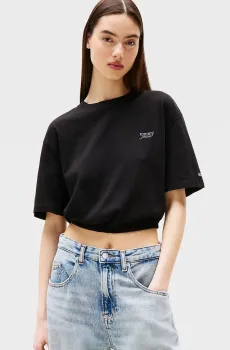 Женская черная футболка SCRIPT OPEN BACK Черный XS Tommy Jeans DW0DW20324