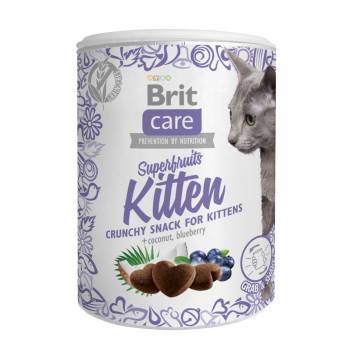Лакомство для котят Brit Care Superfruits Kitten, с курицей, кокосом и черникой, 100 г