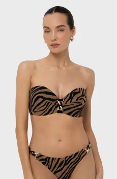 Женский коричневый лиф от купальника с узором Коричневый 36D MARC&ANDRE L2516-Y-962