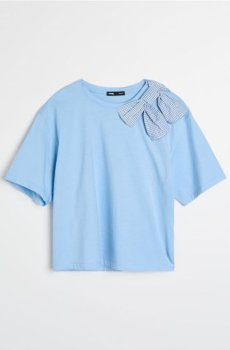 Бавовняна футболка з декоративним бантом - other