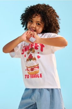 Бавовняна футболка з написом Too Sweet To Handle - білий
