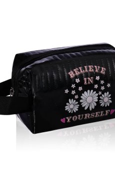 Косметичка черная лаковая (AuC2025-10)