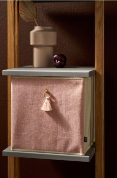 Однотонна коробка для зберігання з китицею - рожевий