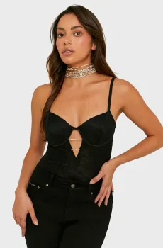 Женское черное боди Черный L Tally Weijl SBOPEBUNNY